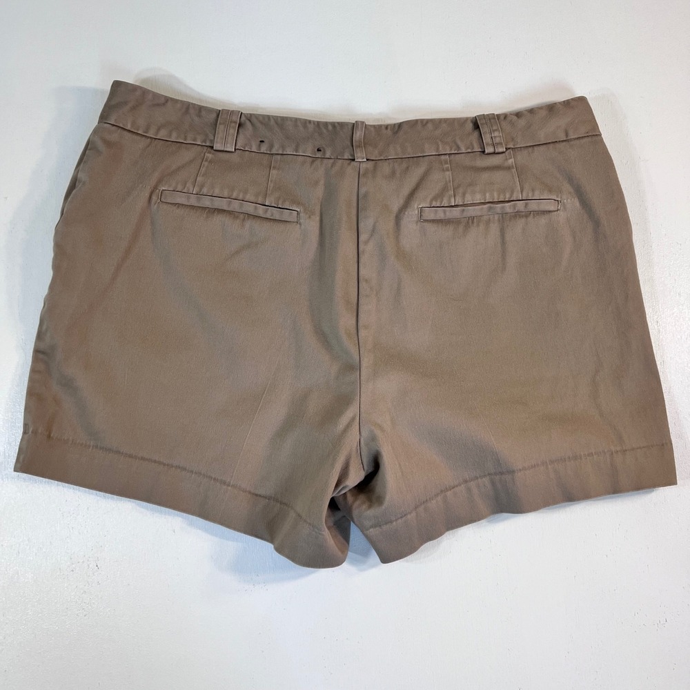 Worthington Modern Fit Chino Shorts 16 Tan Khaki Mid Rise Cotton Stretch Casual - Picture 2 of 9